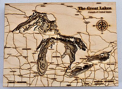 Michigan Great Lakes Multi-Layer 3D Map Michigan Great Lakes Multi-Layer 3D Map