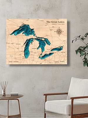 Michigan Great Lakes Multi-Layer 3D Map Michigan Great Lakes Multi-Layer 3D Map